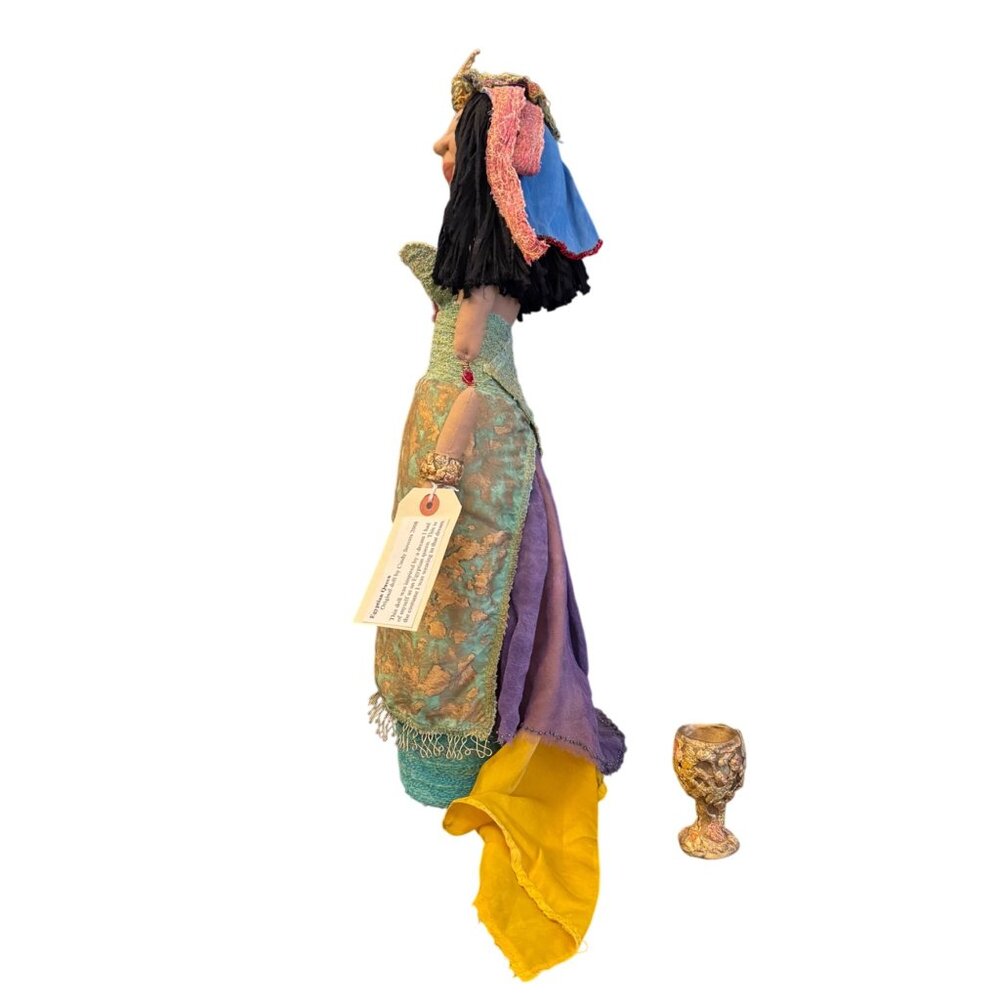 Cindy Sowers 2009 Handmade Cleopatra Doll w/ Cup Artisan Fabric & Wire Details - Picture 6 of 16
